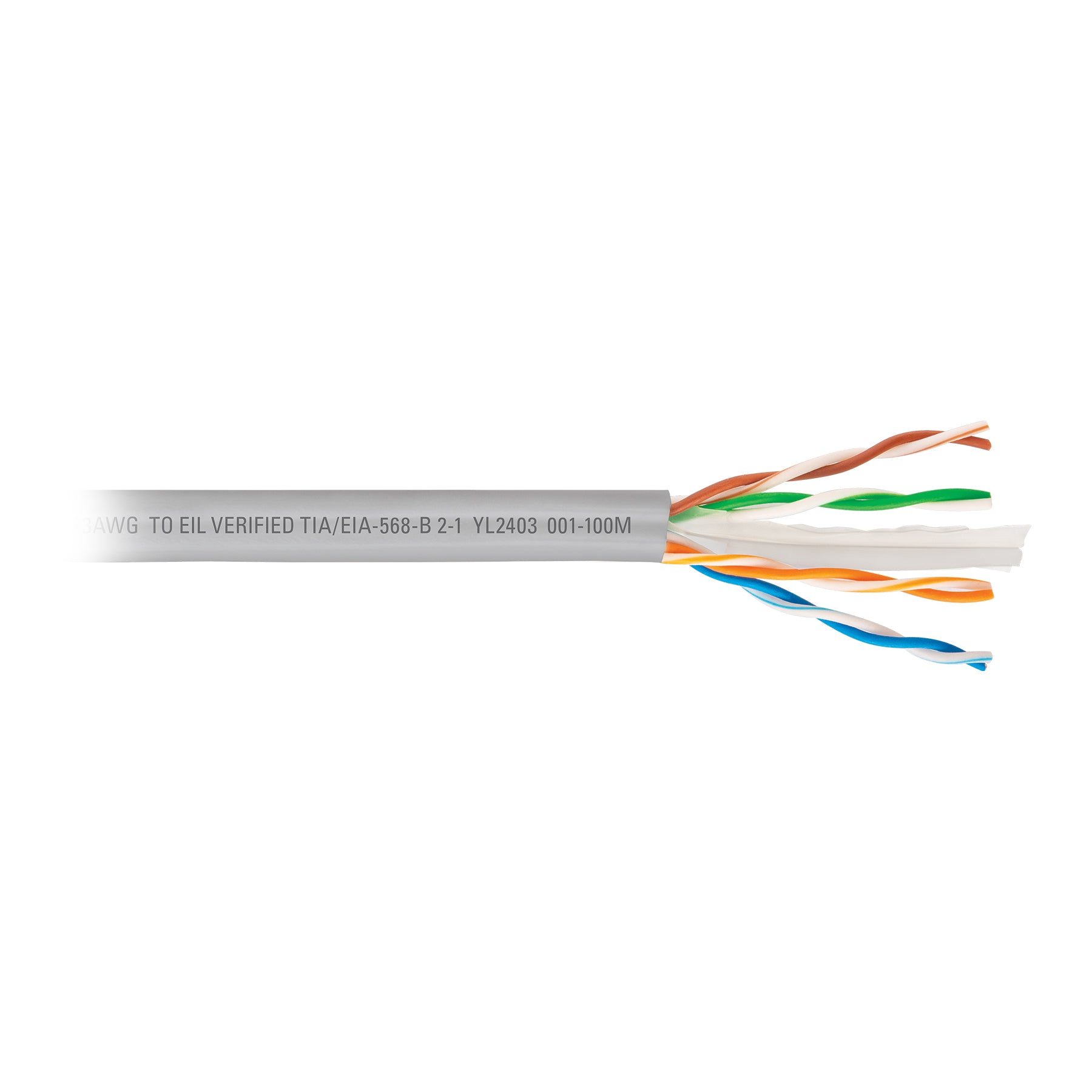 Metro de cable UTP CAT6, Bobina de 100m, gris, VOLTECK | CBR-61G | 49444