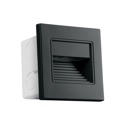 Luminario LED empotrable de cortesía 1 W, luz cálida, negro | EMP-701L | 49499