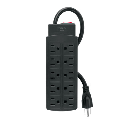 Multicontacto de uso rudo con 10 entradas, negro, VOLTECK | MUL-10N | 49533