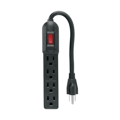 Multicontacto económico 4 entradas, negro, VOLTECK | MUL-4EN | 49543