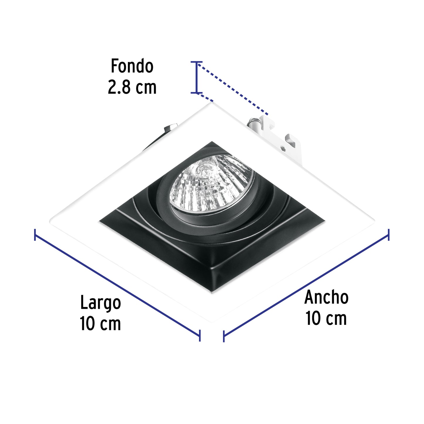 Luminario empotrable con 1 spot dirigible, blanco, VOLTECK | EMP-710S | 49544