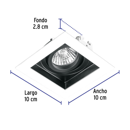 Luminario empotrable con 1 spot dirigible, blanco, VOLTECK | EMP-710S | 49544