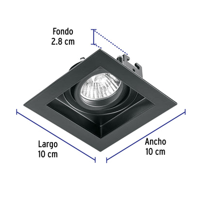 Luminario empotrable con 1 spot dirigible, negro, VOLTECK | EMP-711S | 49548