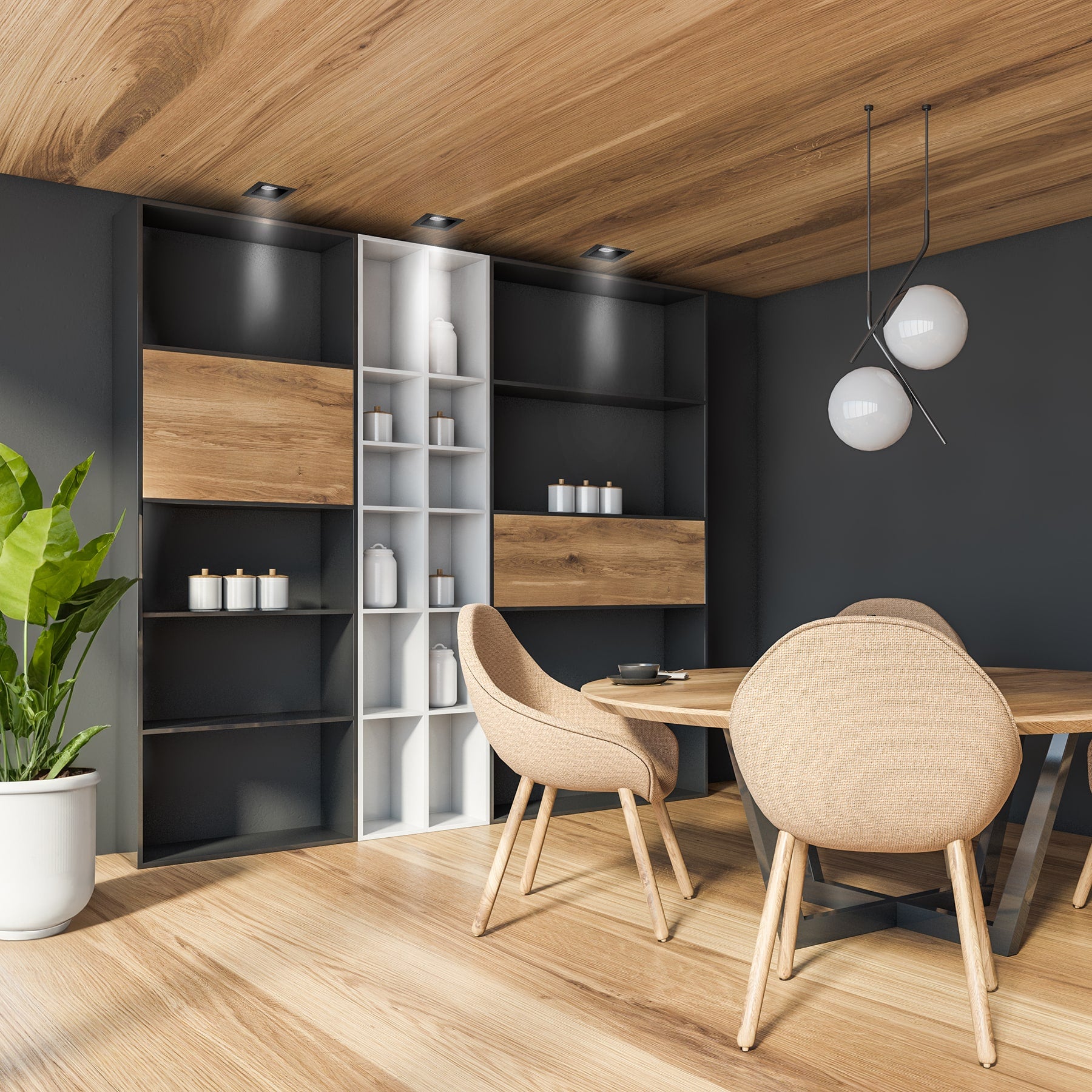 Luminario empotrable con 1 spot dirigible, negro, VOLTECK | EMP-711S | 49548