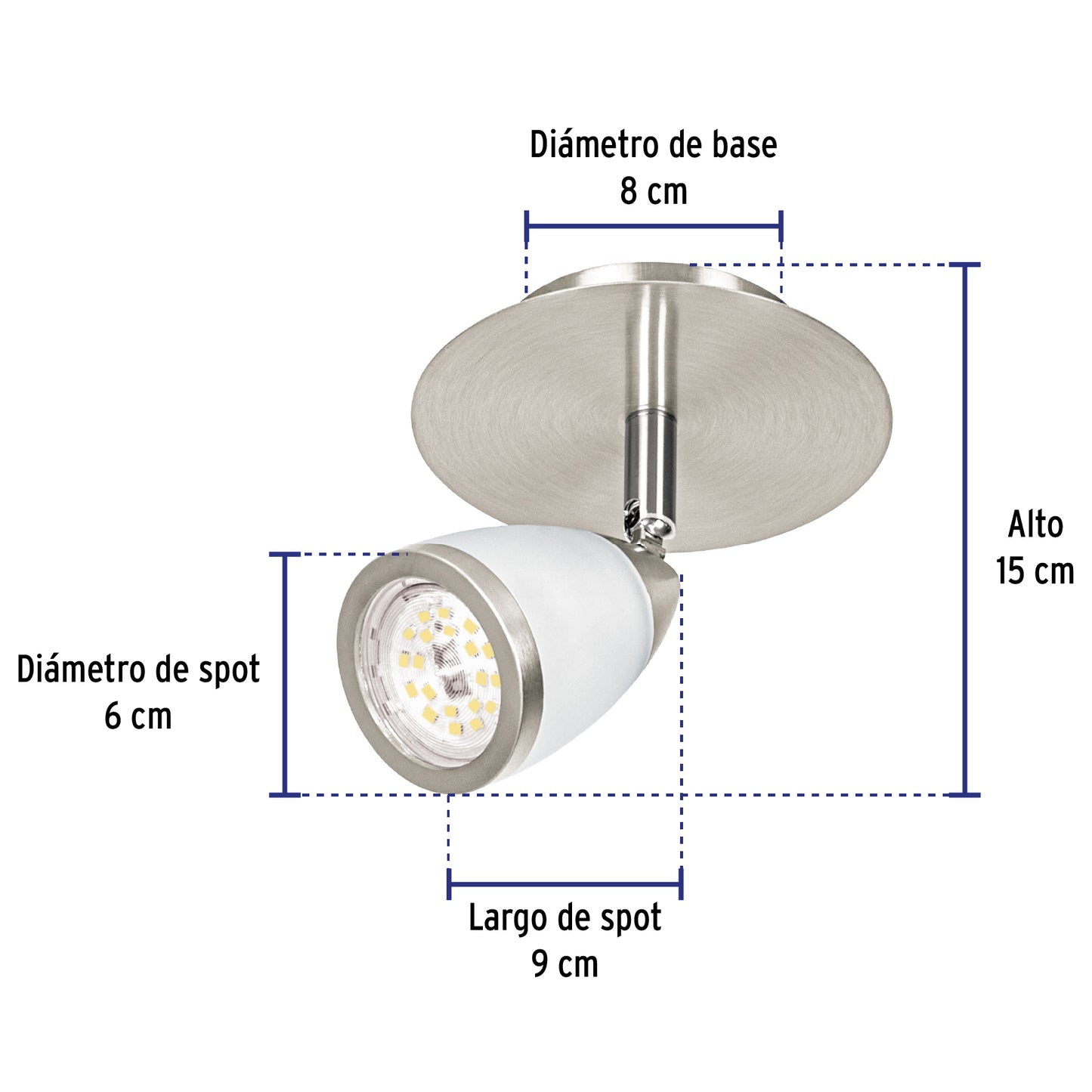 Luminario de sobreponer 1 spot base GU10, Verona, Volteck | SOB-311S | 49552