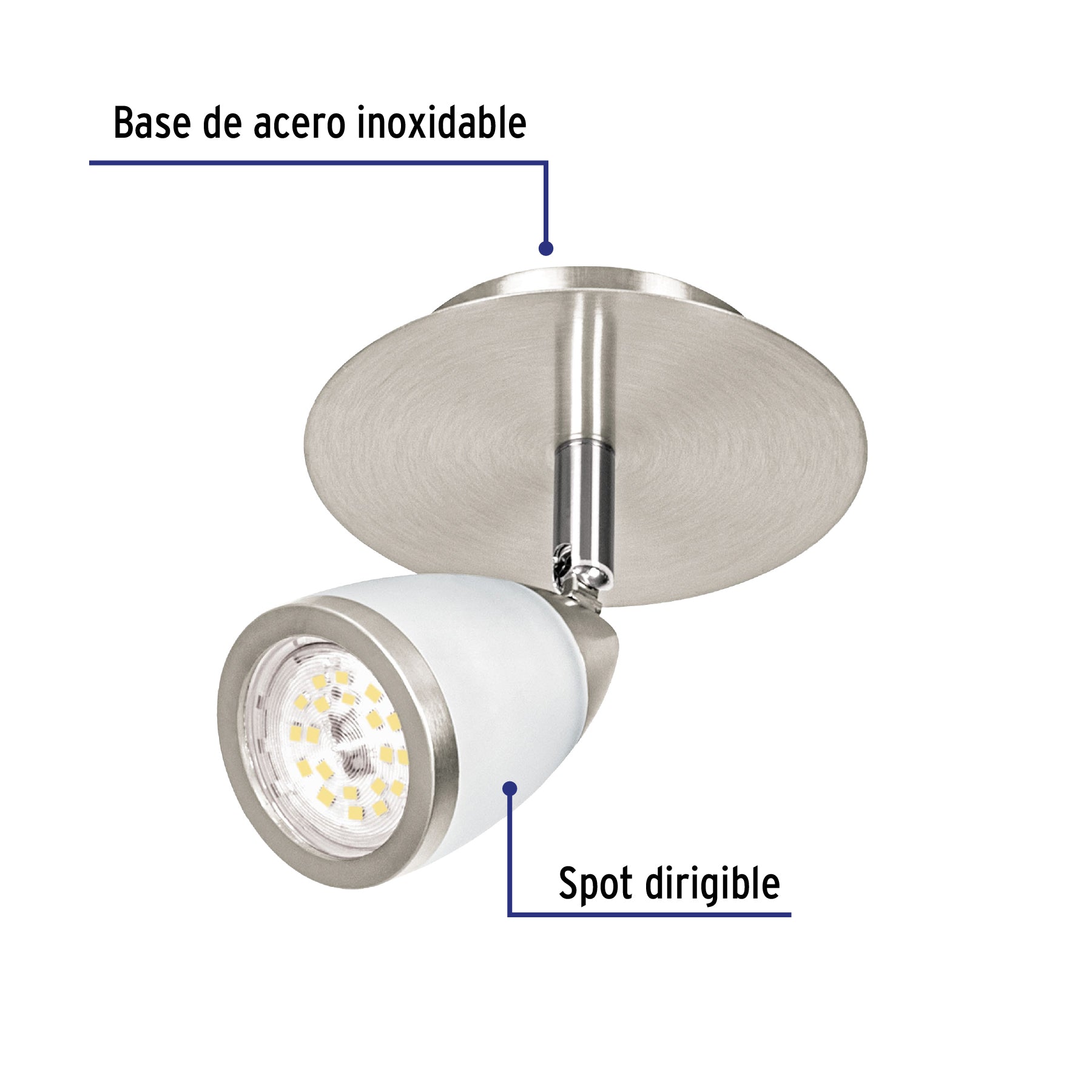 Luminario de sobreponer 1 spot base GU10, Verona, Volteck | SOB-311S | 49552