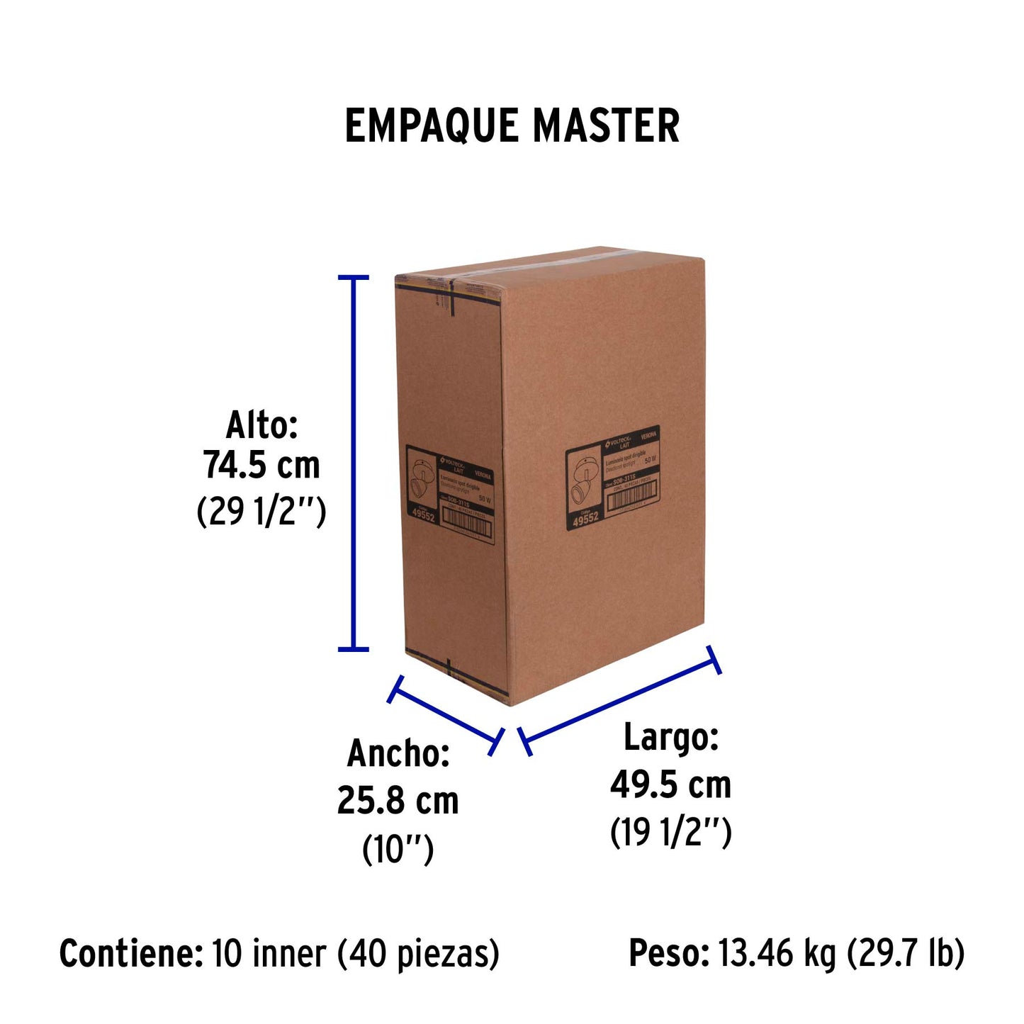 Luminario de sobreponer 1 spot base GU10, Verona, Volteck | SOB-311S | 49552