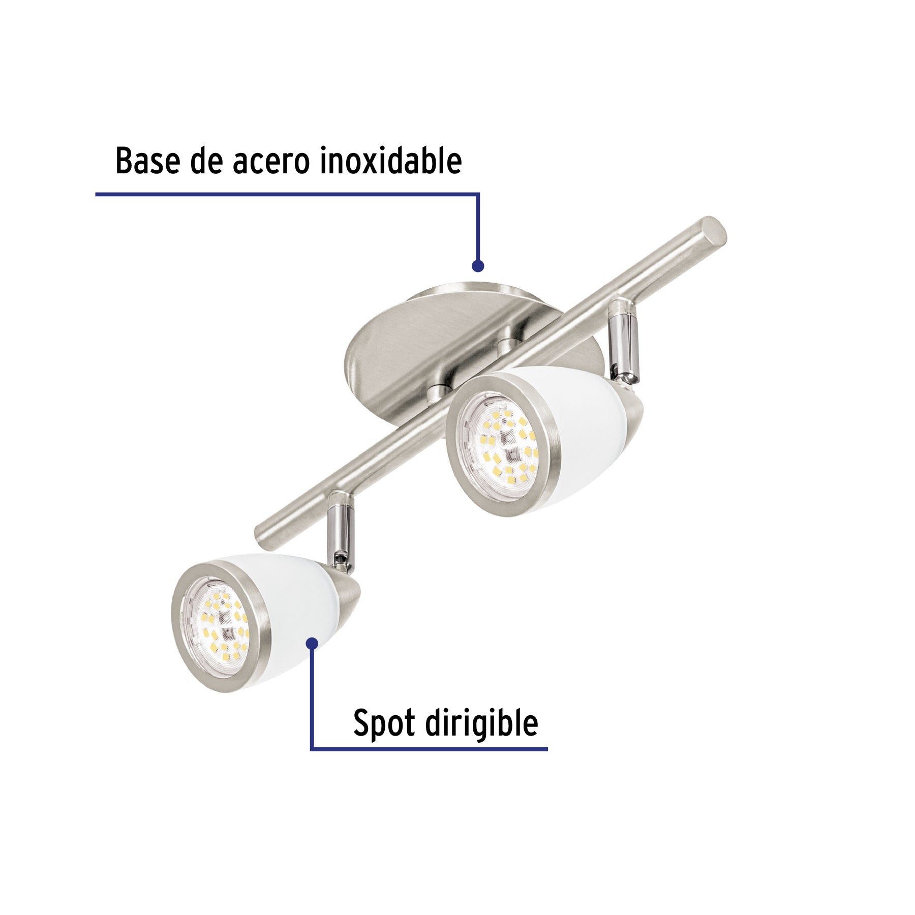 Luminario de sobreponer 2 spots base GU10, Verona, Volteck | SOB-312S | 49553
