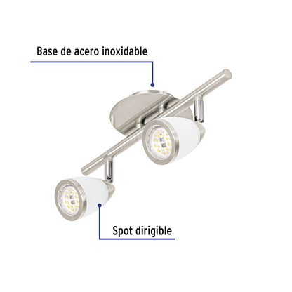 Luminario de sobreponer 2 spots base GU10, Verona, Volteck | SOB-312S | 49553