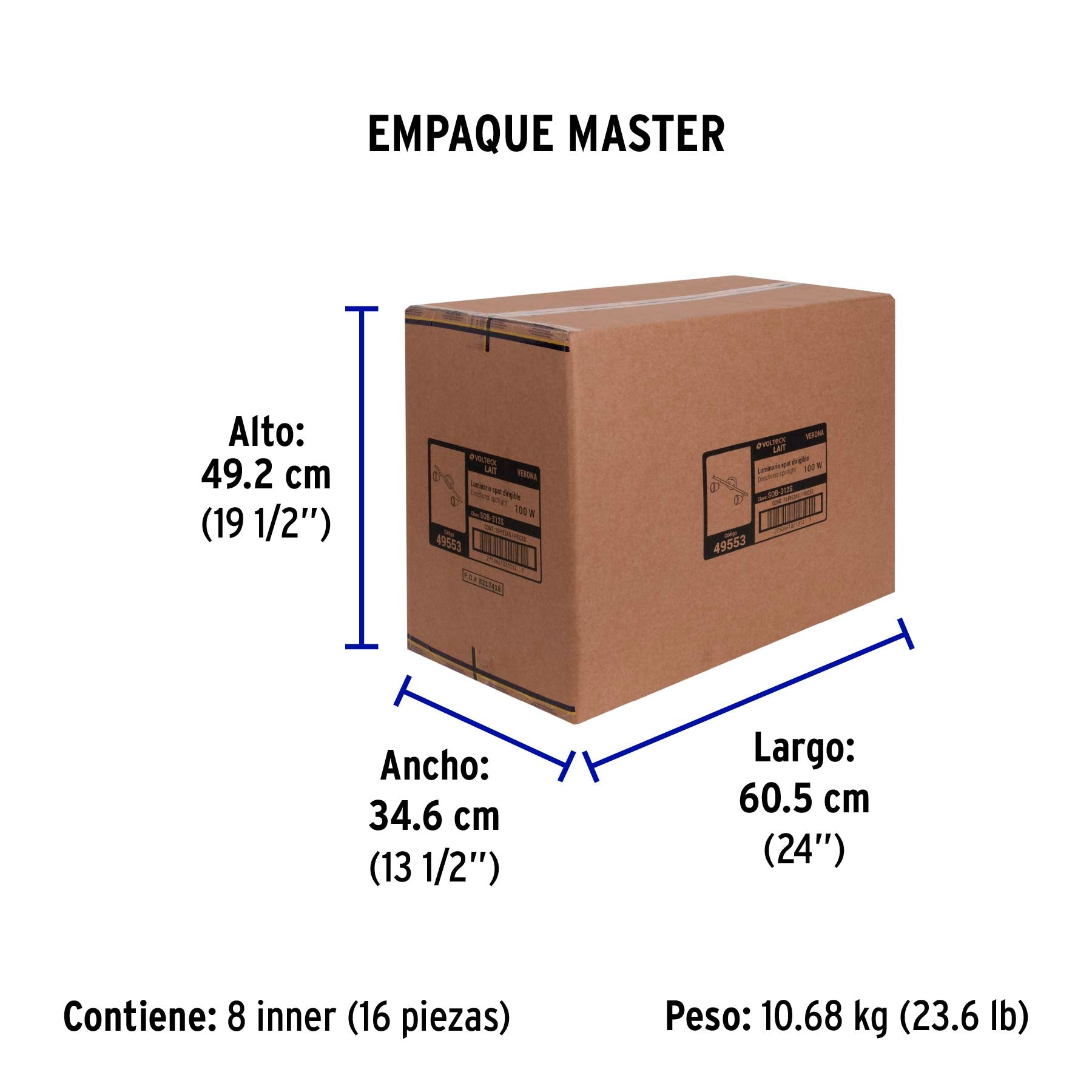 Luminario de sobreponer 2 spots base GU10, Verona, Volteck | SOB-312S | 49553