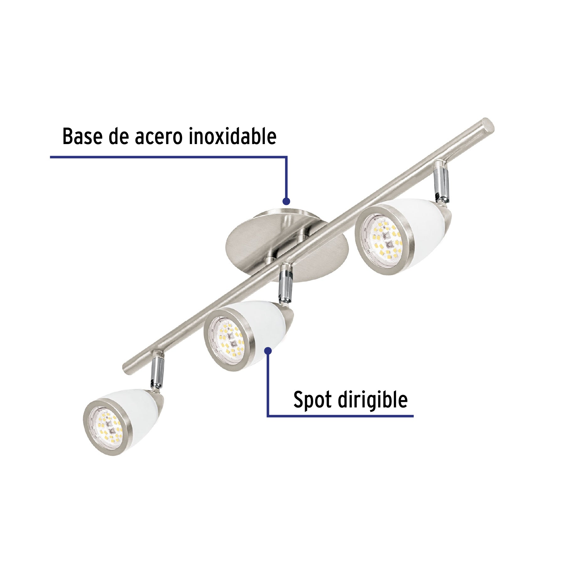 Luminario de sobreponer 3 spots base GU10, Verona, Volteck | SOB-313S | 49554