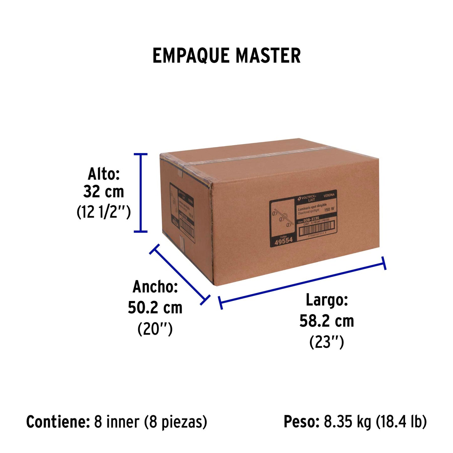 Luminario de sobreponer 3 spots base GU10, Verona, Volteck | SOB-313S | 49554