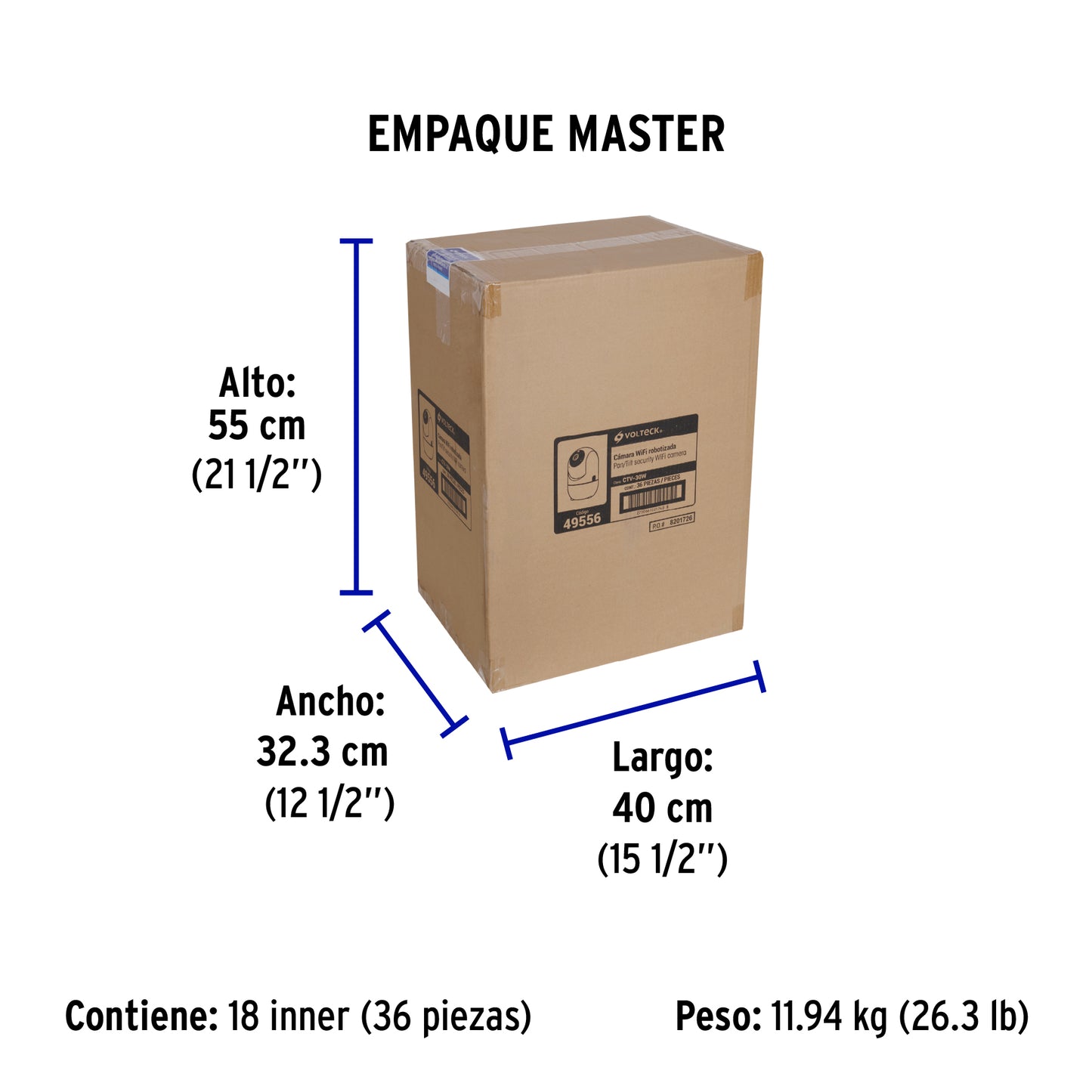 Cámara WiFi Robotizada 3MP, Volteck | CTV-30W | 49556