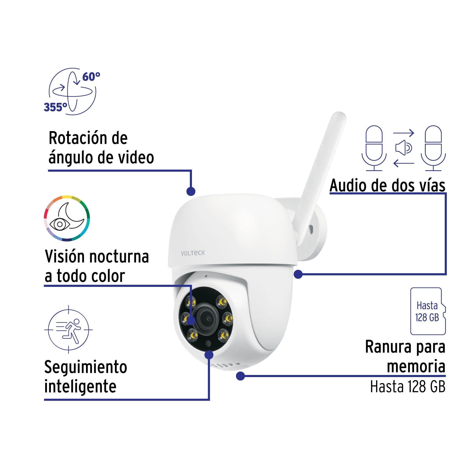 Cámara WiFi Robotizada Tipo Domo 3MP, Volteck | CTV-31W | 49557
