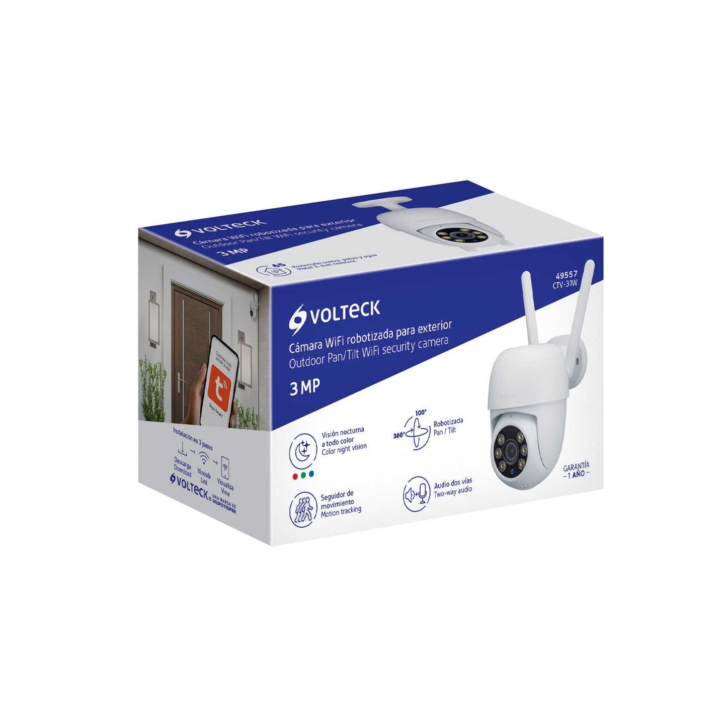 Cámara WiFi Robotizada Tipo Domo 3MP, Volteck | CTV-31W | 49557