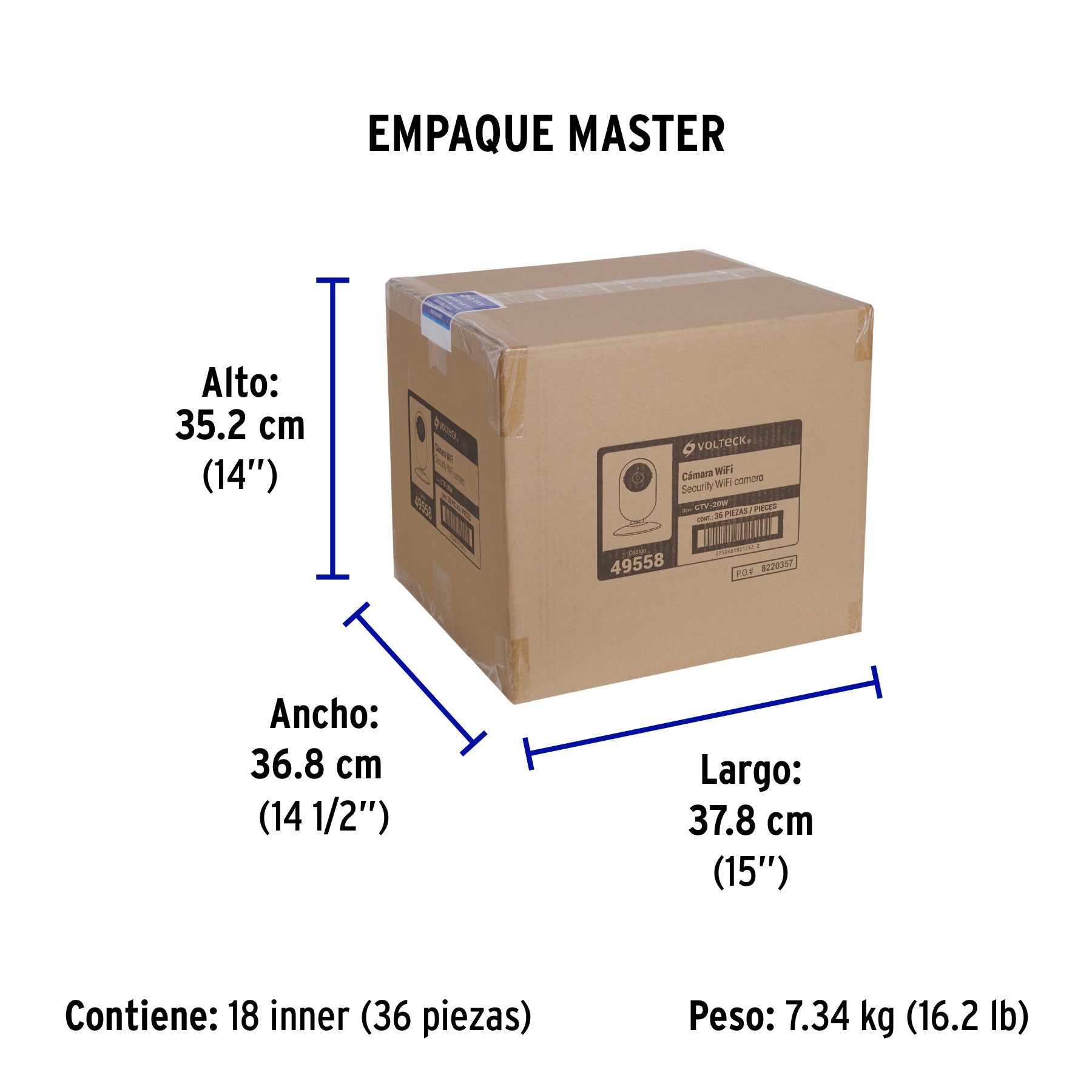 Cámara WiFi Fija 2MP, Volteck | CTV-20W | 49558