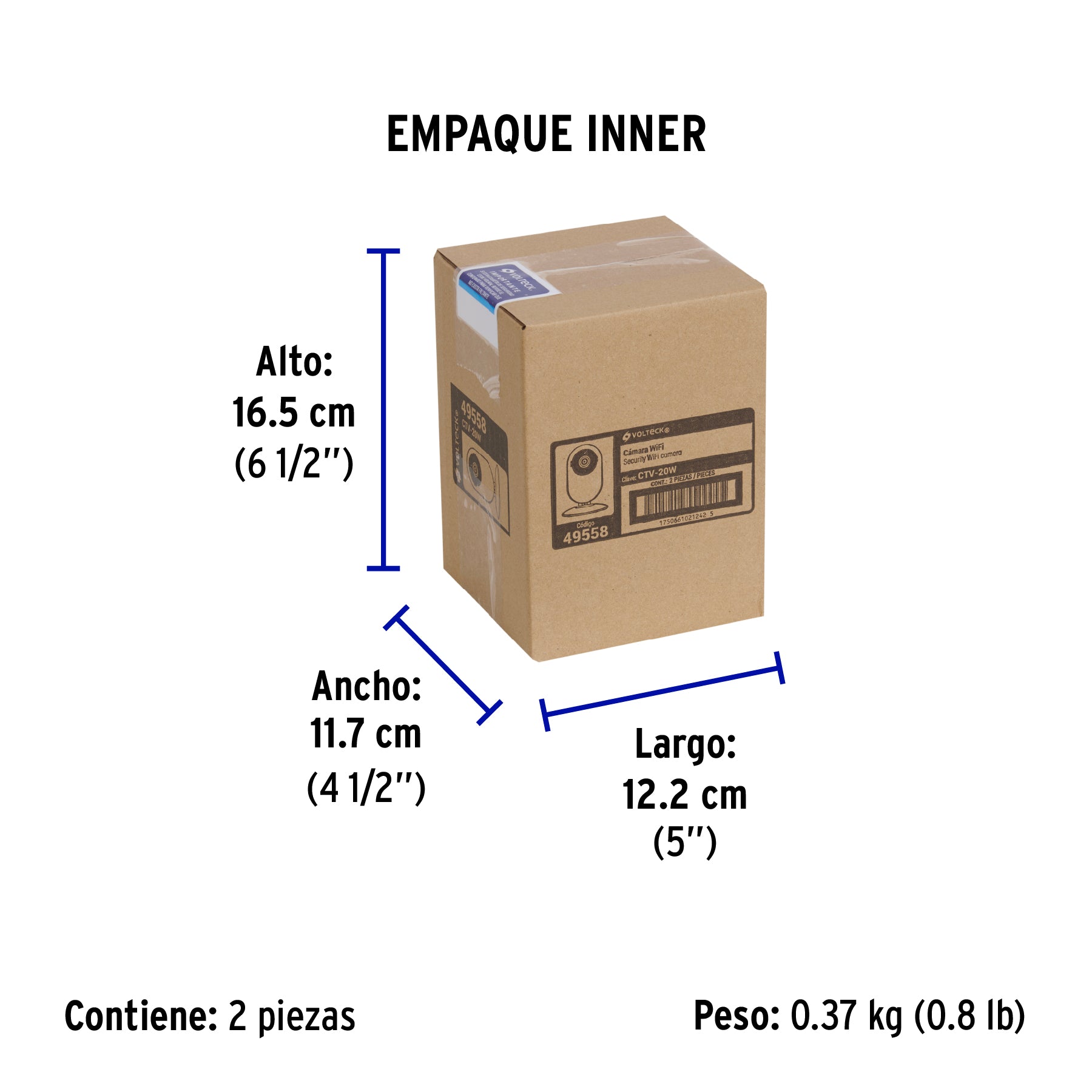 Cámara WiFi Fija 2MP, Volteck | CTV-20W | 49558