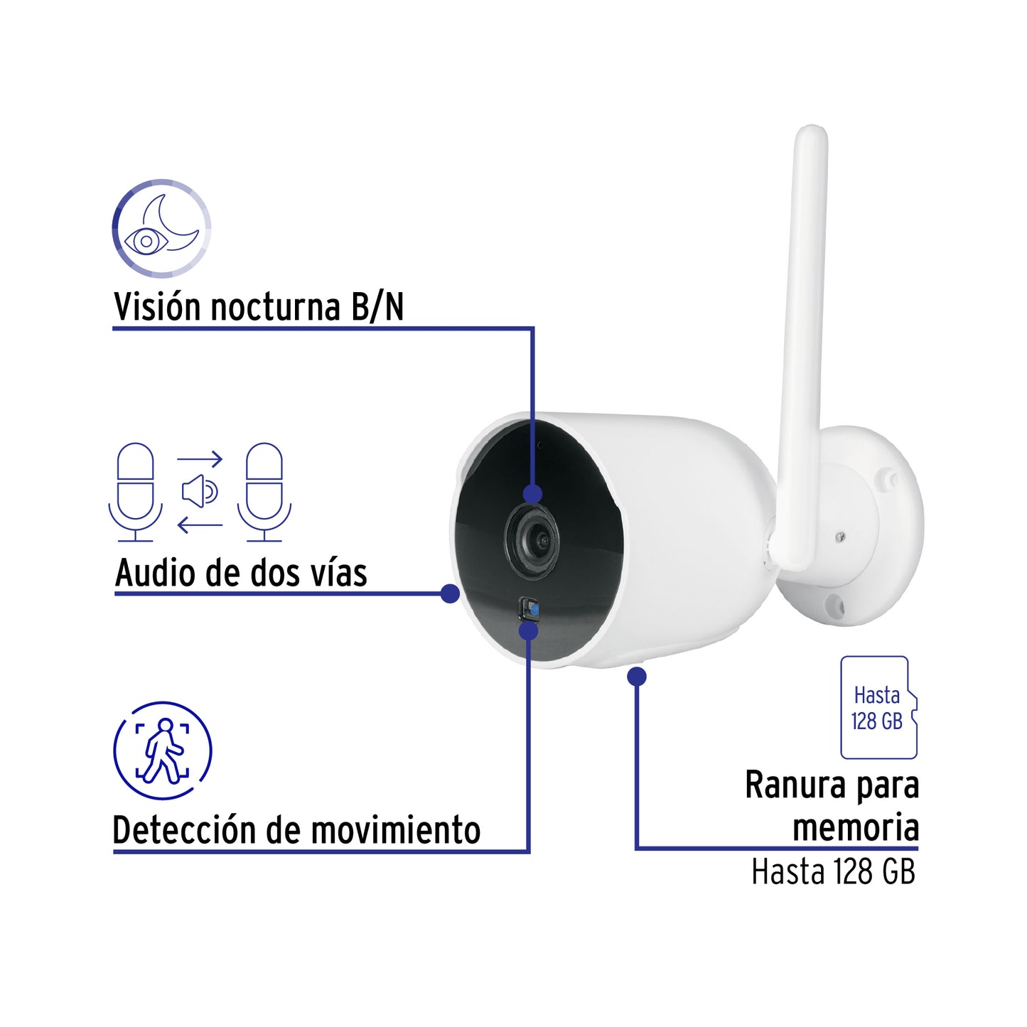 Cámara WiFi Tipo Bala 2MP, Volteck | CTV-21W | 49559