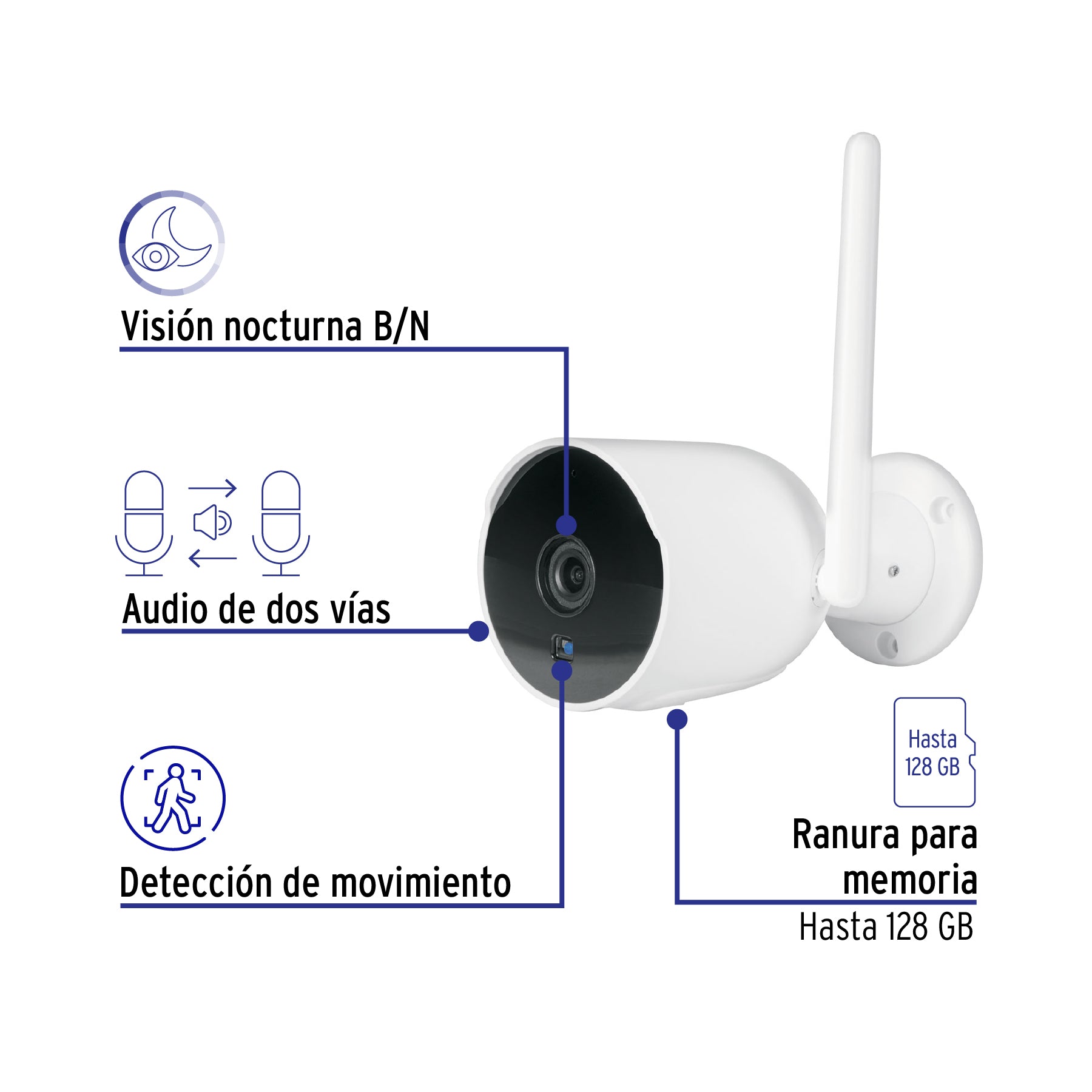 Cámara WiFi Tipo Bala 2MP, Volteck | CTV-21W | 49559
