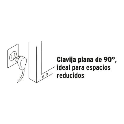 Extensión doméstica aterrizada 4 m blanca con clavija plana | EDA-4B | 49570