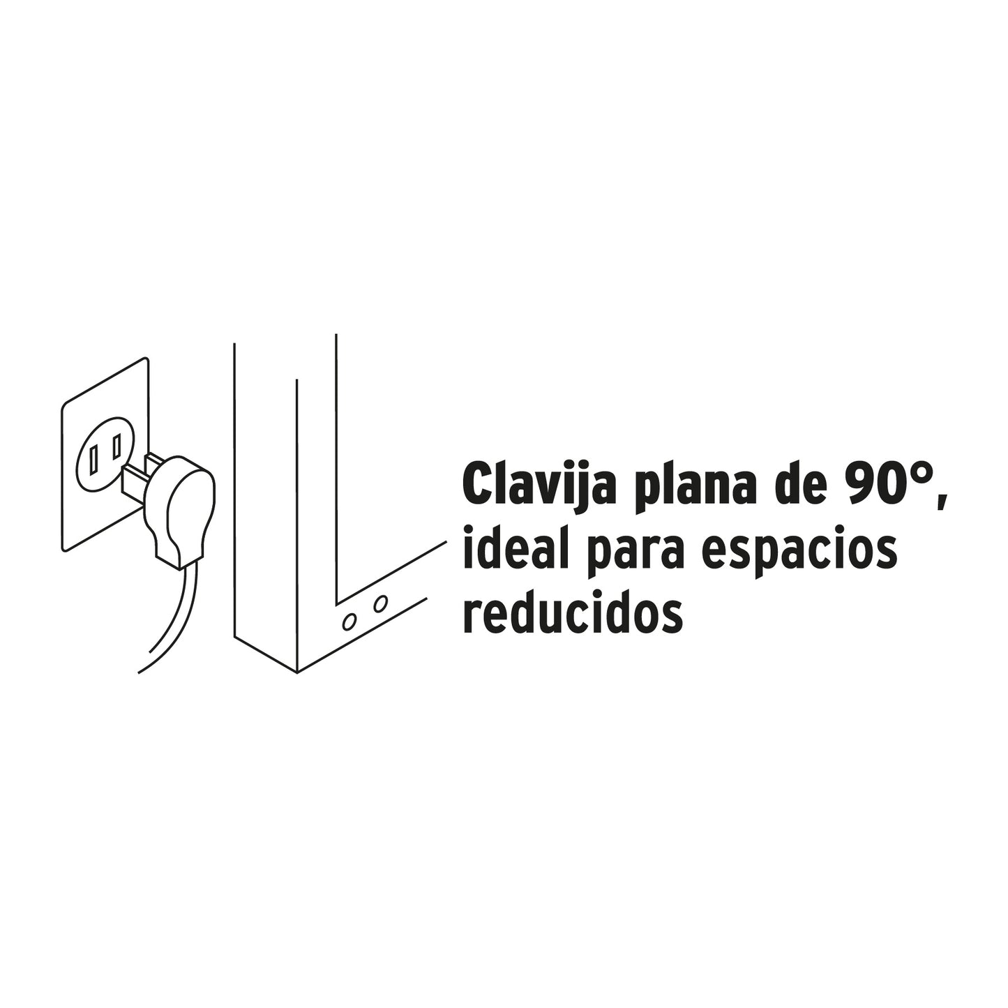 Extensión doméstica aterrizada 6 m blanca con clavija plana | EDA-6B | 49571