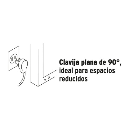 Extensión doméstica aterrizada 8 m blanca con clavija plana | EDA-8B | 49572