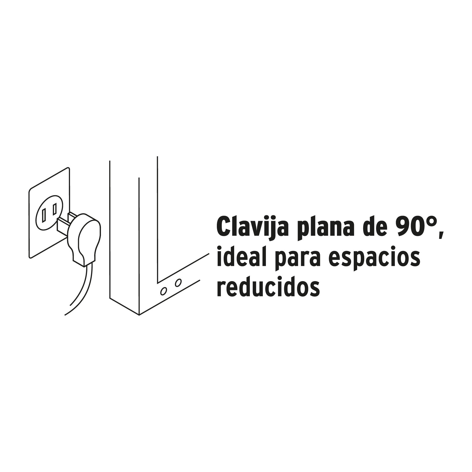 Extensión doméstica aterrizada 10 m blanca con clavija plana | EDA-10B | 49573