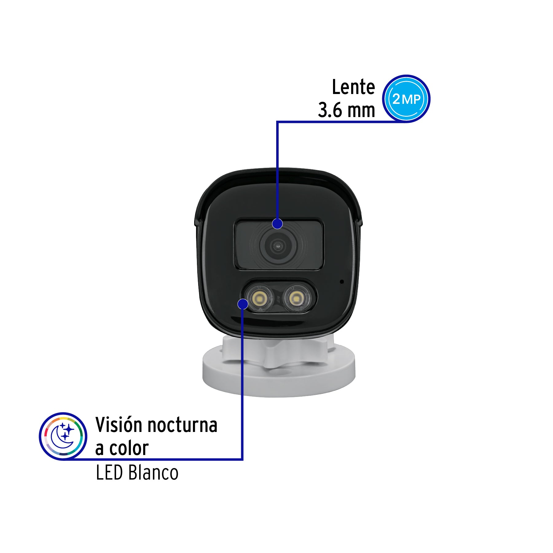 Cámara Tipo Bala 2MP, Lente 3.6mm, Volteck | CTV-22A | 49574