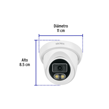 Cámara Tipo Domo 5MP, Lente 2.8mm, c/Micrófono, Volteck | CTV-51A | 49580