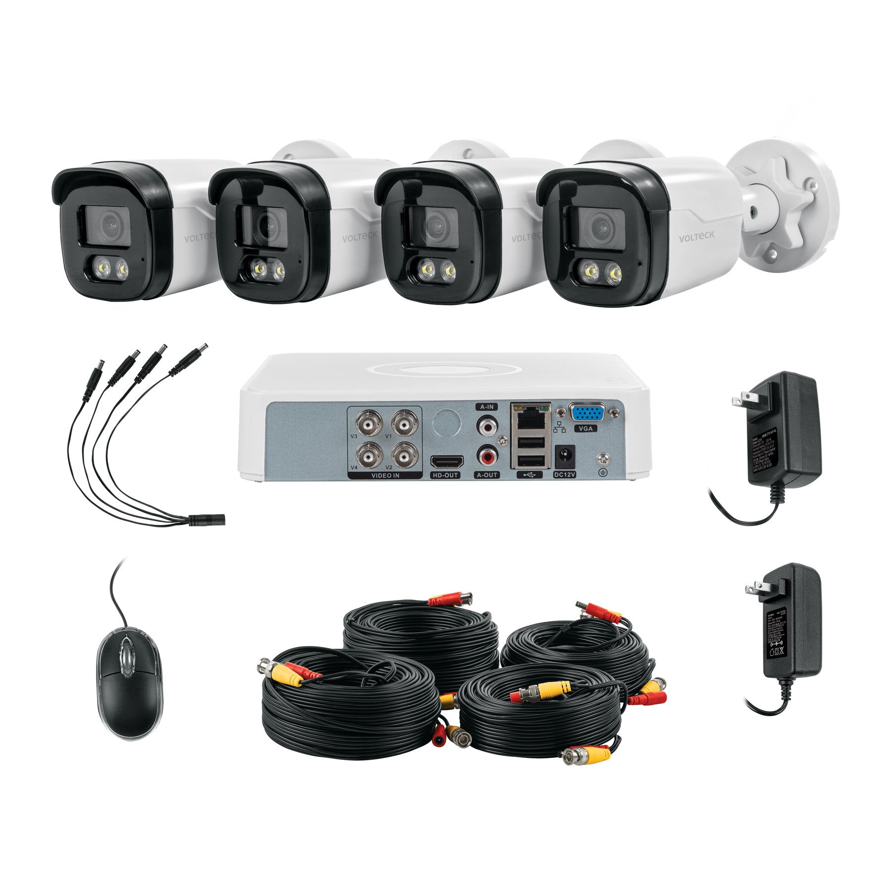 Kit video vigilancia, 4 canales, 4 cámaras, 5MP, Disco 1TB | CTV-KIT-4A | 49586
