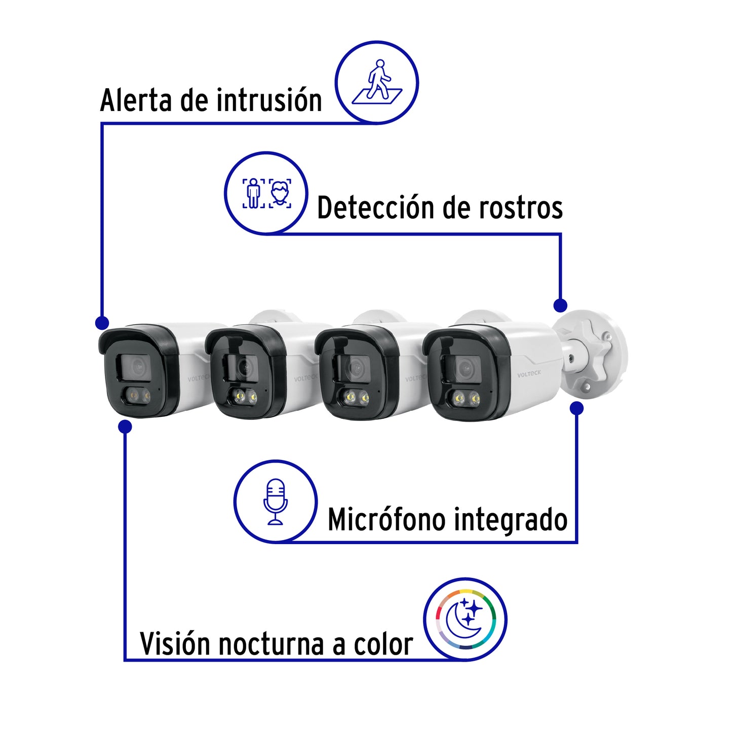 Kit video vigilancia, 4 canales, 4 cámaras, 5MP, Disco 1TB | CTV-KIT-4A | 49586