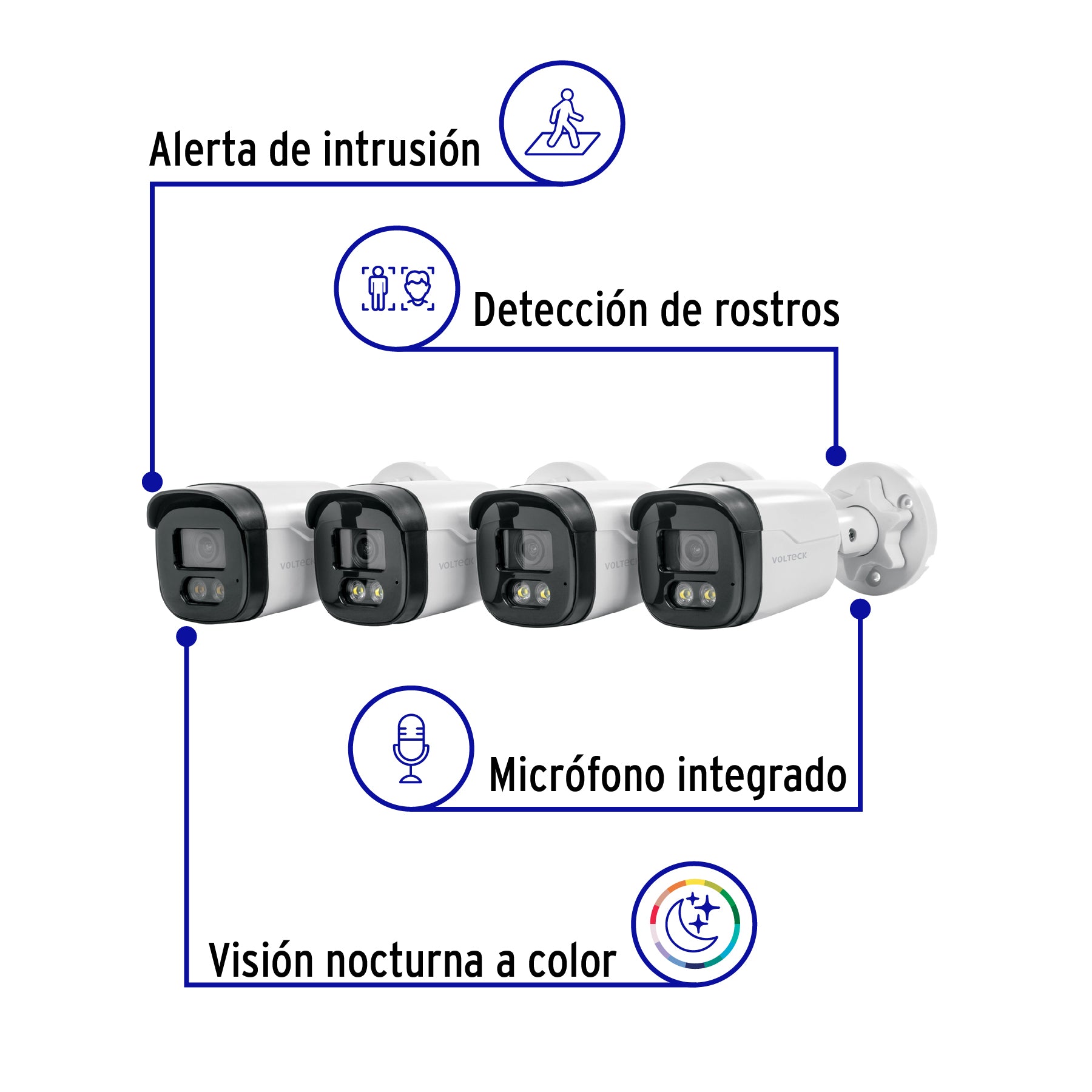Kit video vigilancia, 4 canales, 4 cámaras, 5MP, Disco 1TB | CTV-KIT-4A | 49586