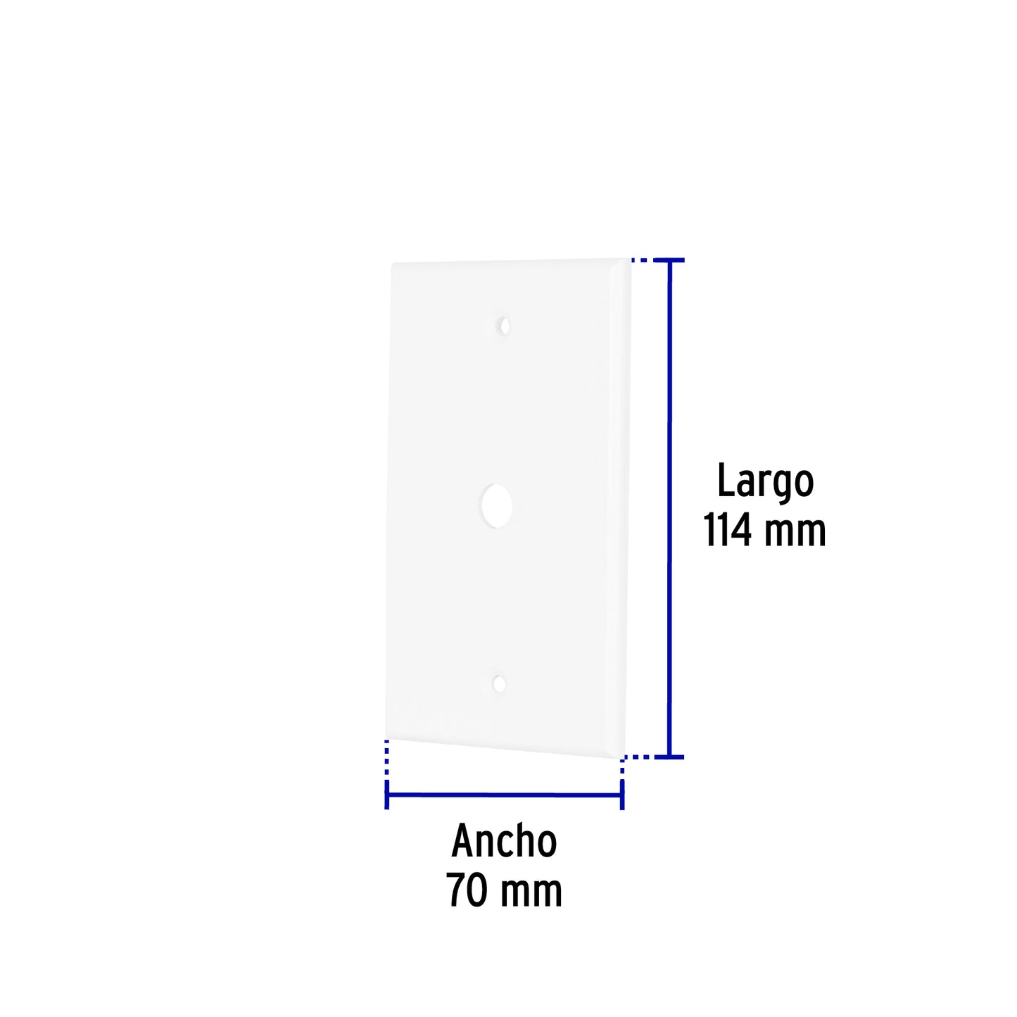 Placa de ABS pasacable, Standard, blanco, Volteck | PPAN-SB | 49711