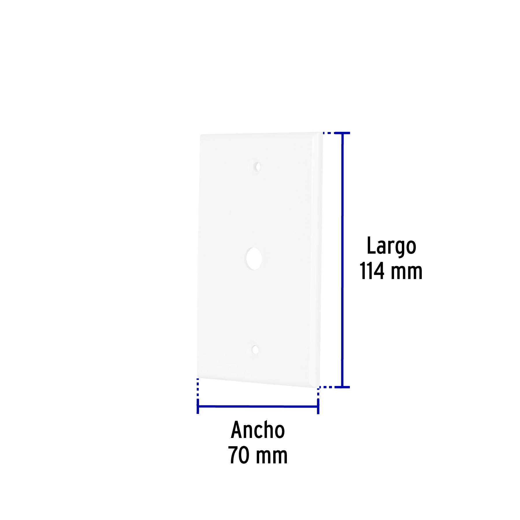 Placa de ABS pasacable, Standard, blanco, Volteck | PPAN-SB | 49711