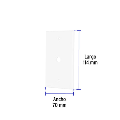 Placa de ABS pasacable, Standard, blanco, Volteck | PPAN-SB | 49711