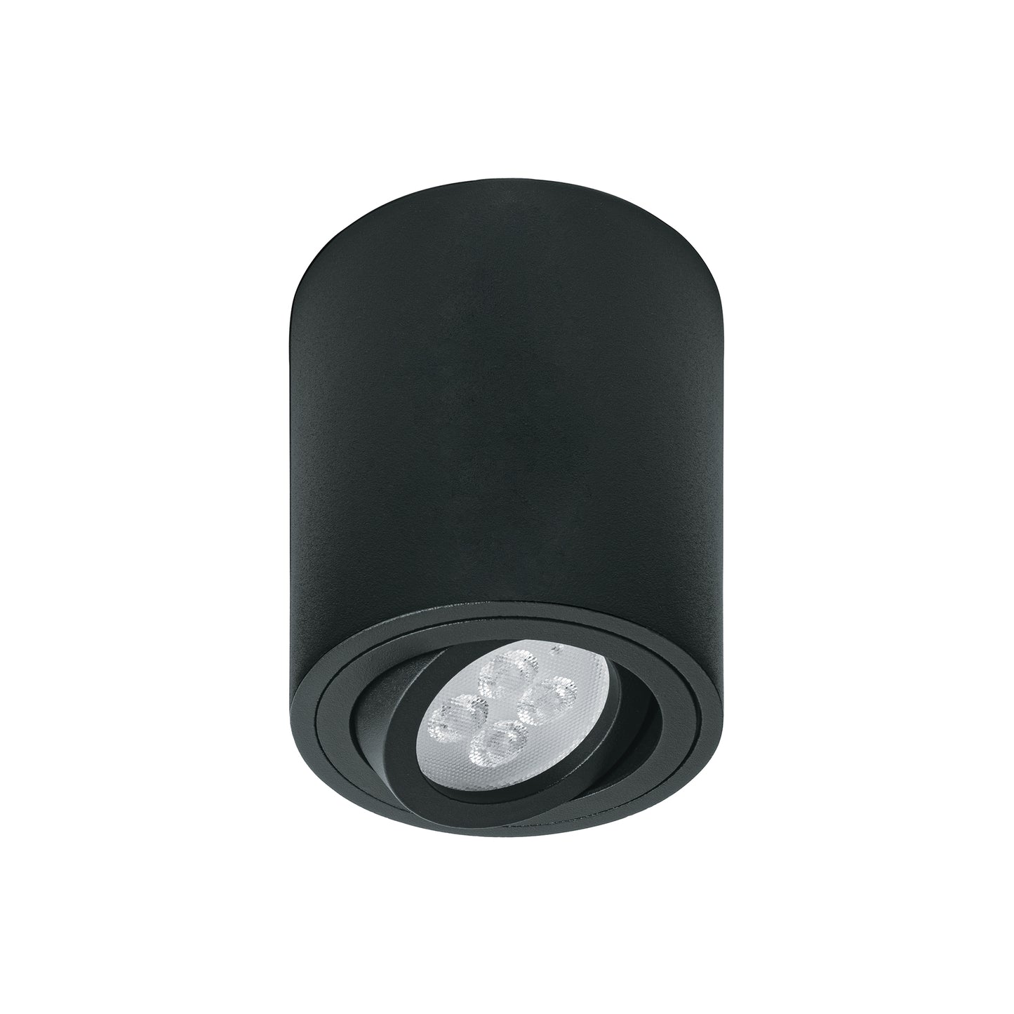 Luminario de sobreponer con spot dirigible, redondo, negro | SOB-401S | 49717