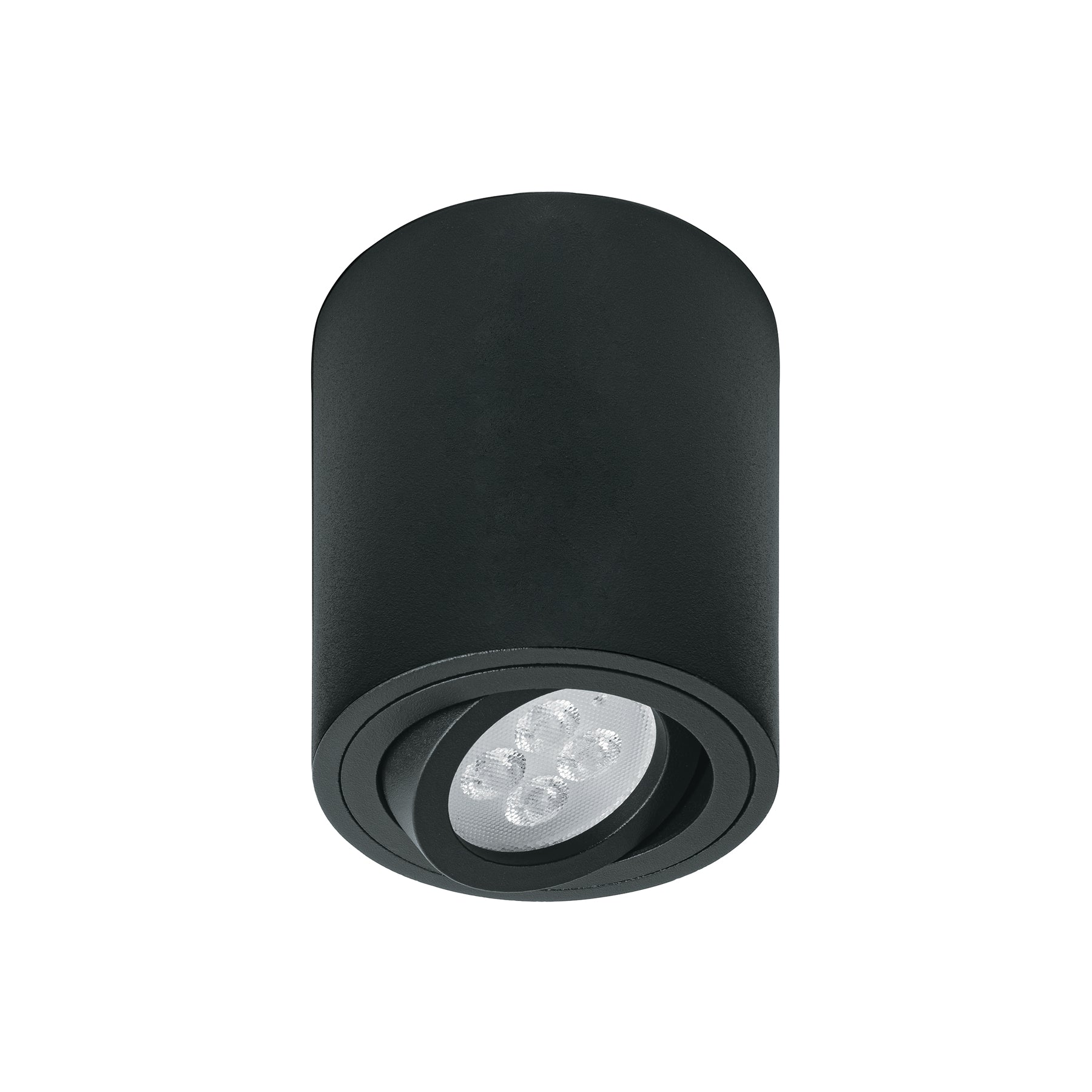 Luminario de sobreponer con spot dirigible, redondo, negro | SOB-401S | 49717