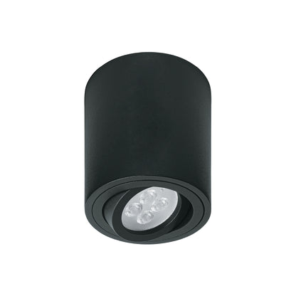 Luminario de sobreponer con spot dirigible, redondo, negro | SOB-401S | 49717