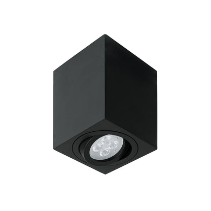 Luminario de sobreponer c/spot dirigible, cuadrado, negro | SOB-403S | 49719