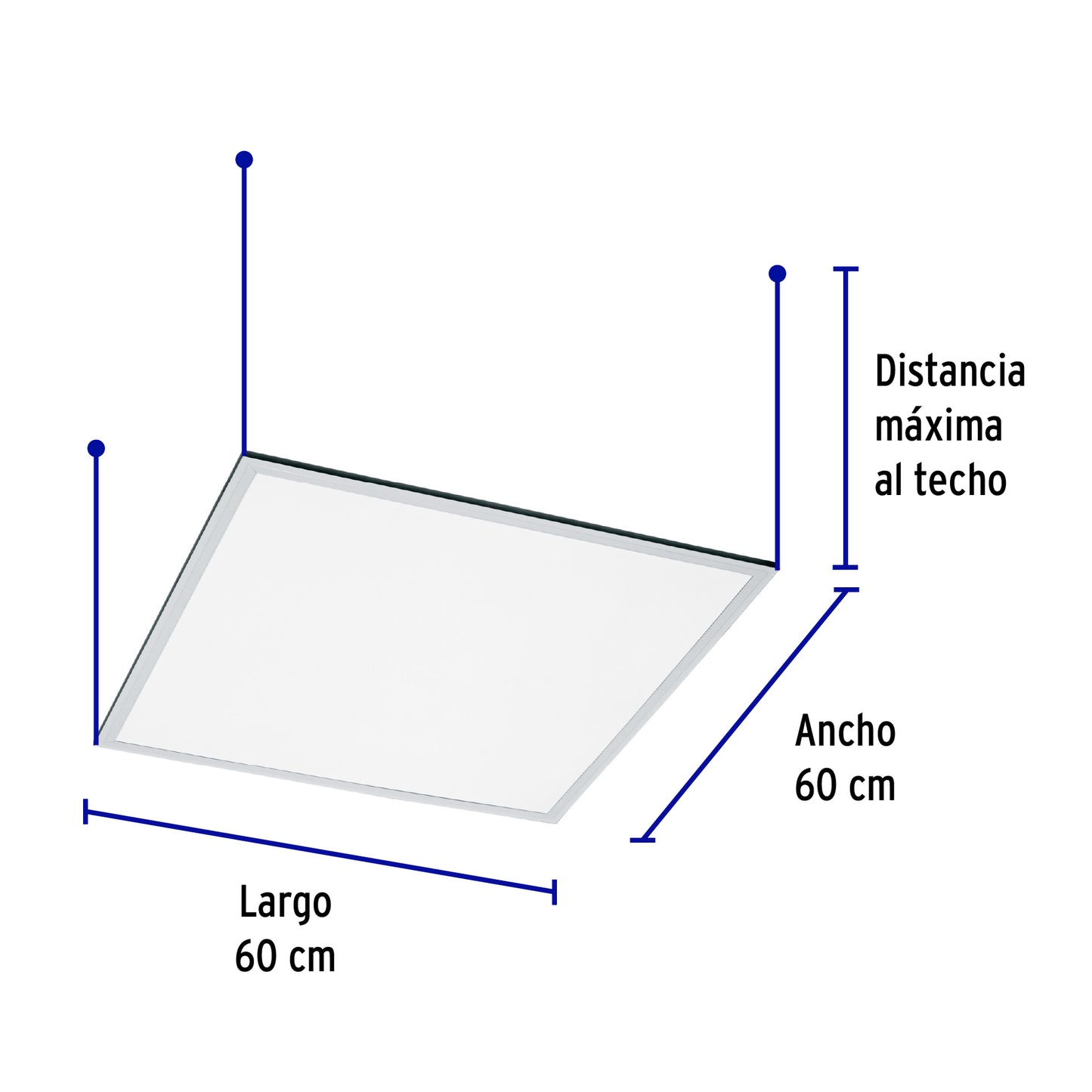 Panel delgado colgante de LED 45 W 60 x 60 cm luz neutra | COL-400LN | 49724