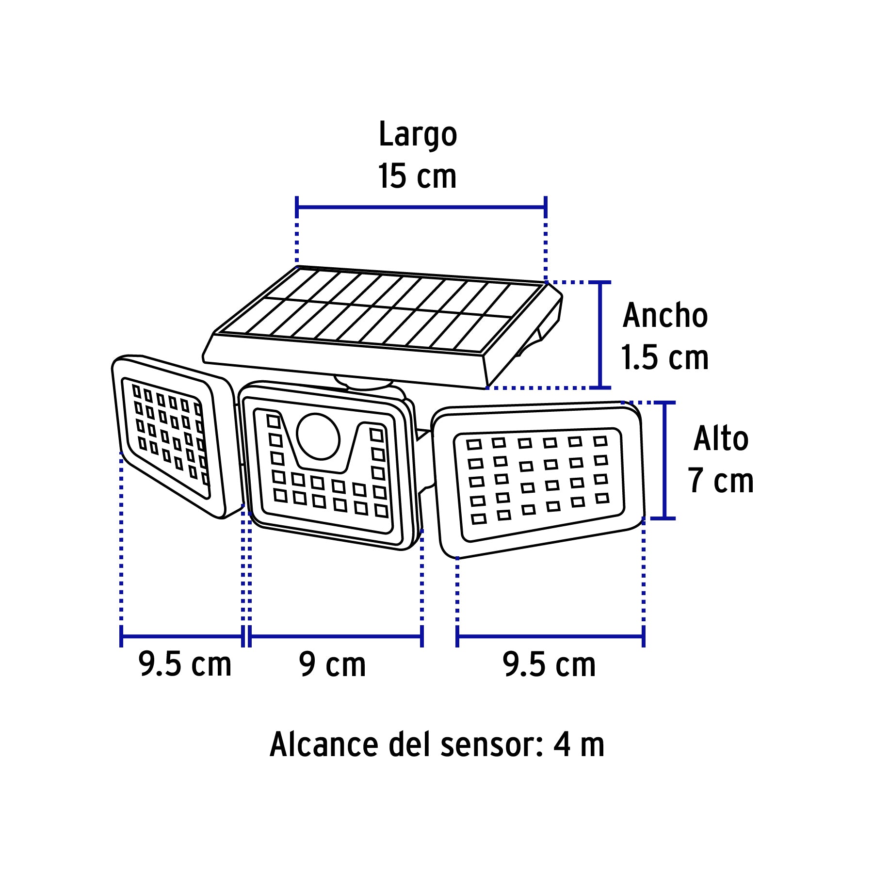 Luminario Solar LED 7 W con sensor de movimiento, Volteck | ARB-801L | 49782