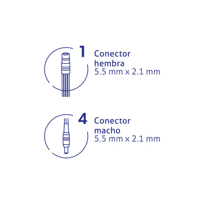 Cable Divisor de Energía tipo Pulpo 1 a 4 para CCTV, Volteck | CTV-14CP | 49788