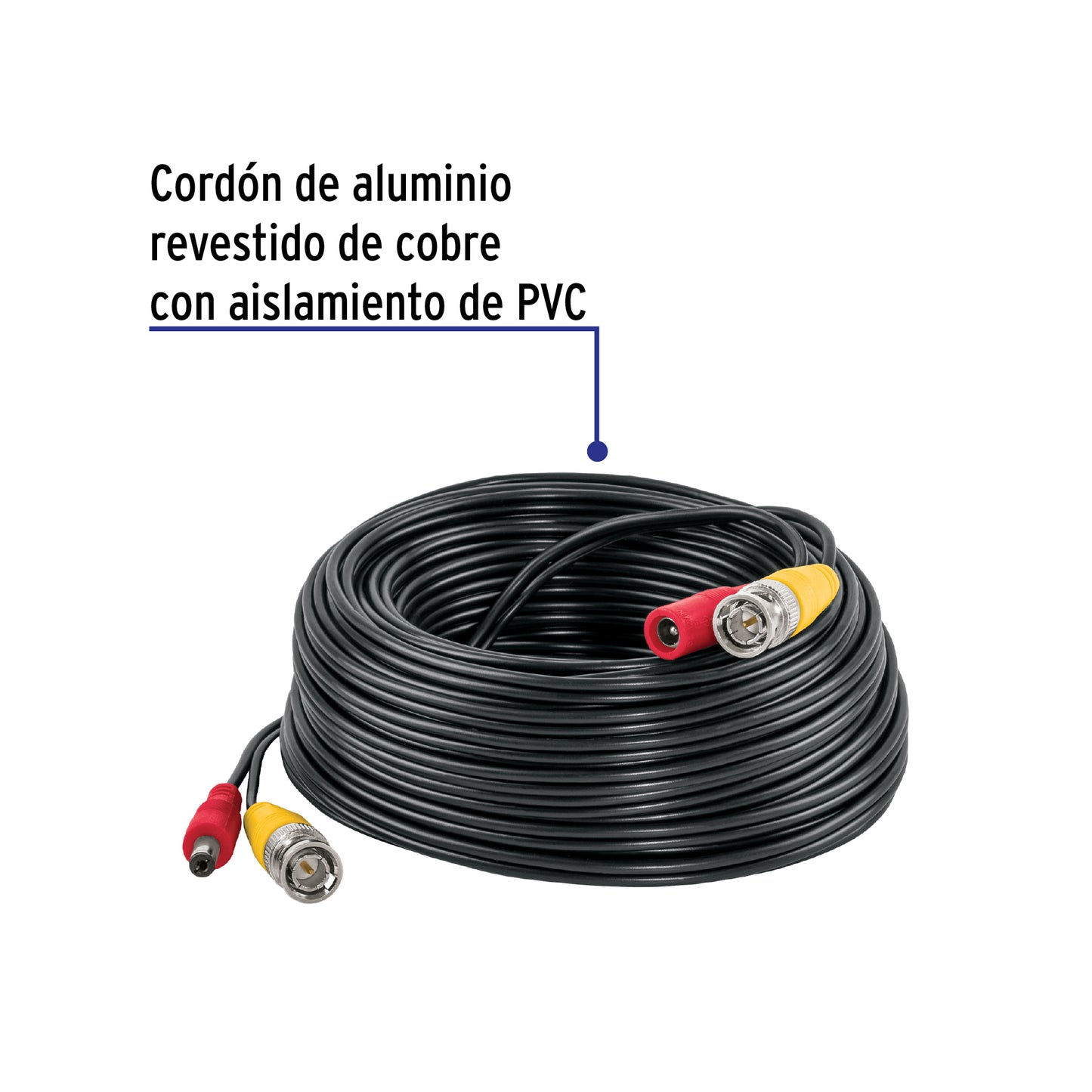 Cable Video y Energía Tipo Siamés CCTV, 20 metros, Volteck | CTV-20CS | 49789