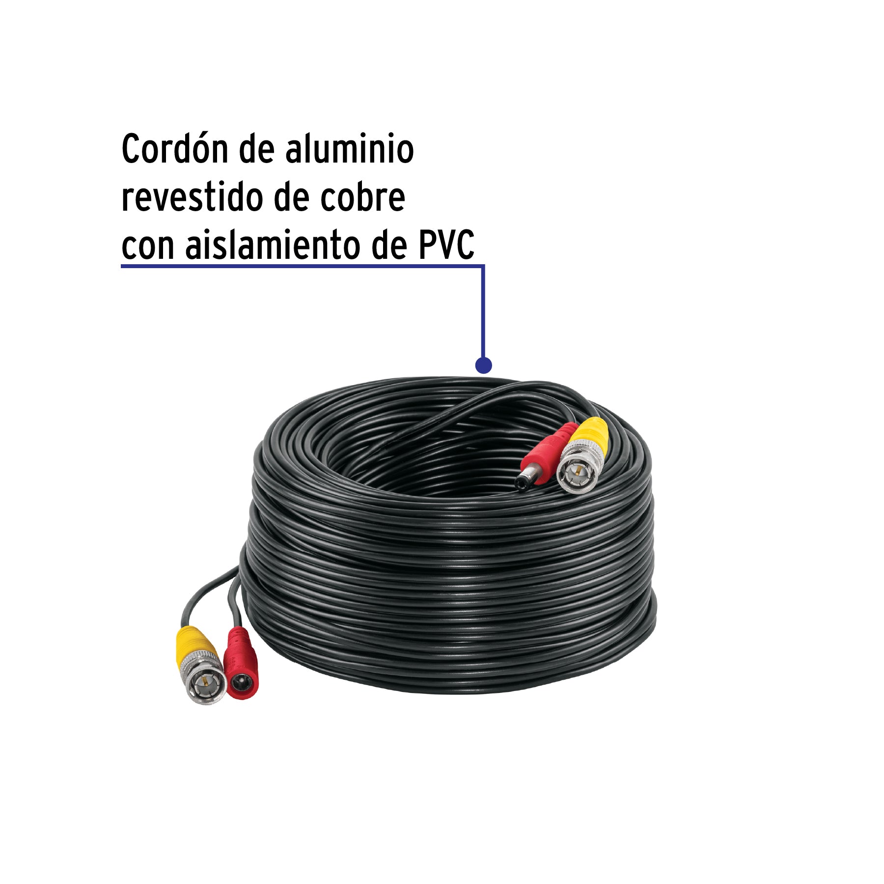 Cable Video y Energía Tipo Siamés CCTV, 30 metros, Volteck | CTV-30CS | 49792