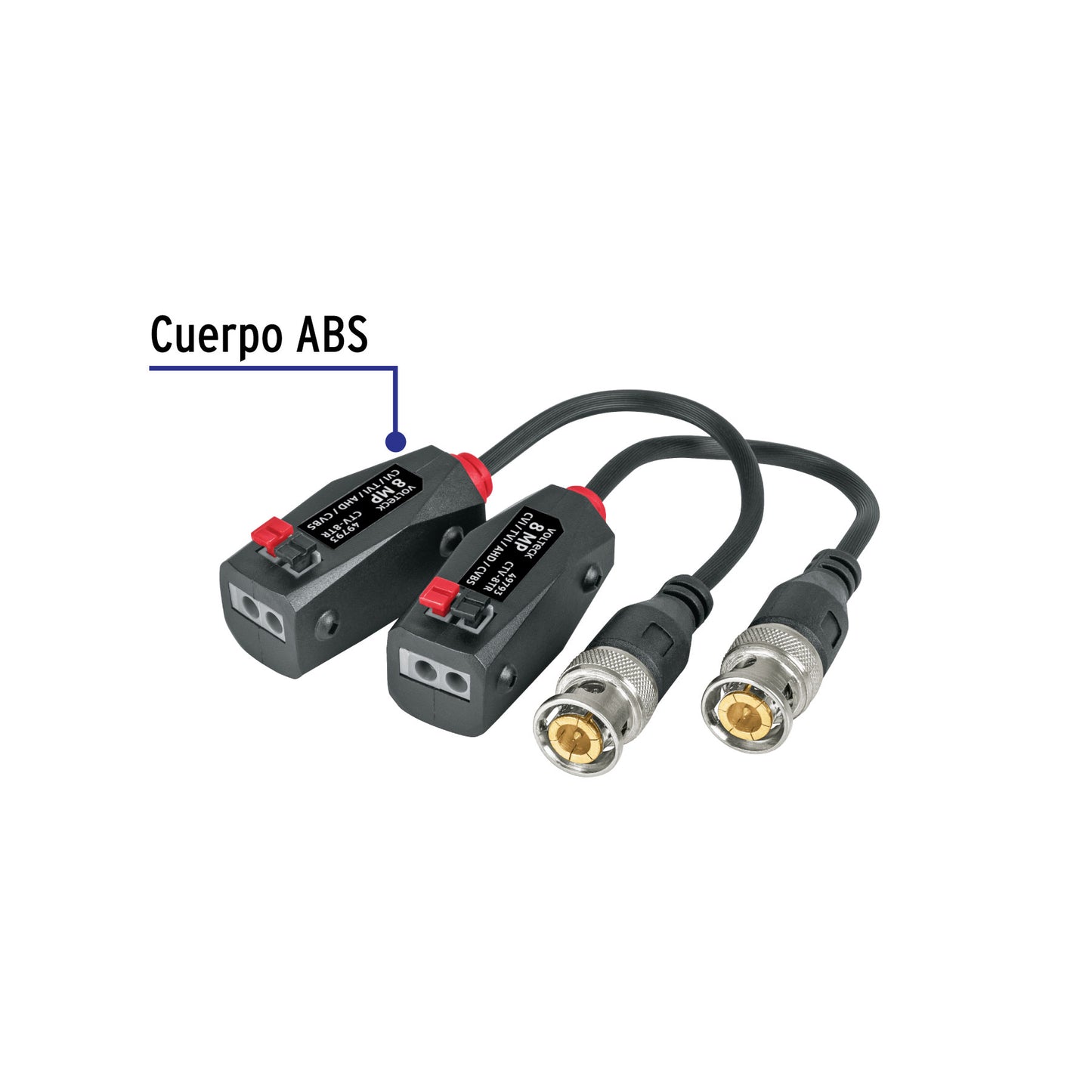 Par de Transceptores Pasivos Video Balun, hasta 8MP, Volteck | CTV-8TR | 49793