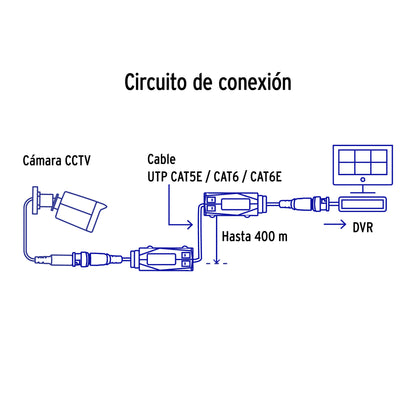 Par de Transceptores Pasivos Video Balun, hasta 8MP, Volteck | CTV-8TR | 49793