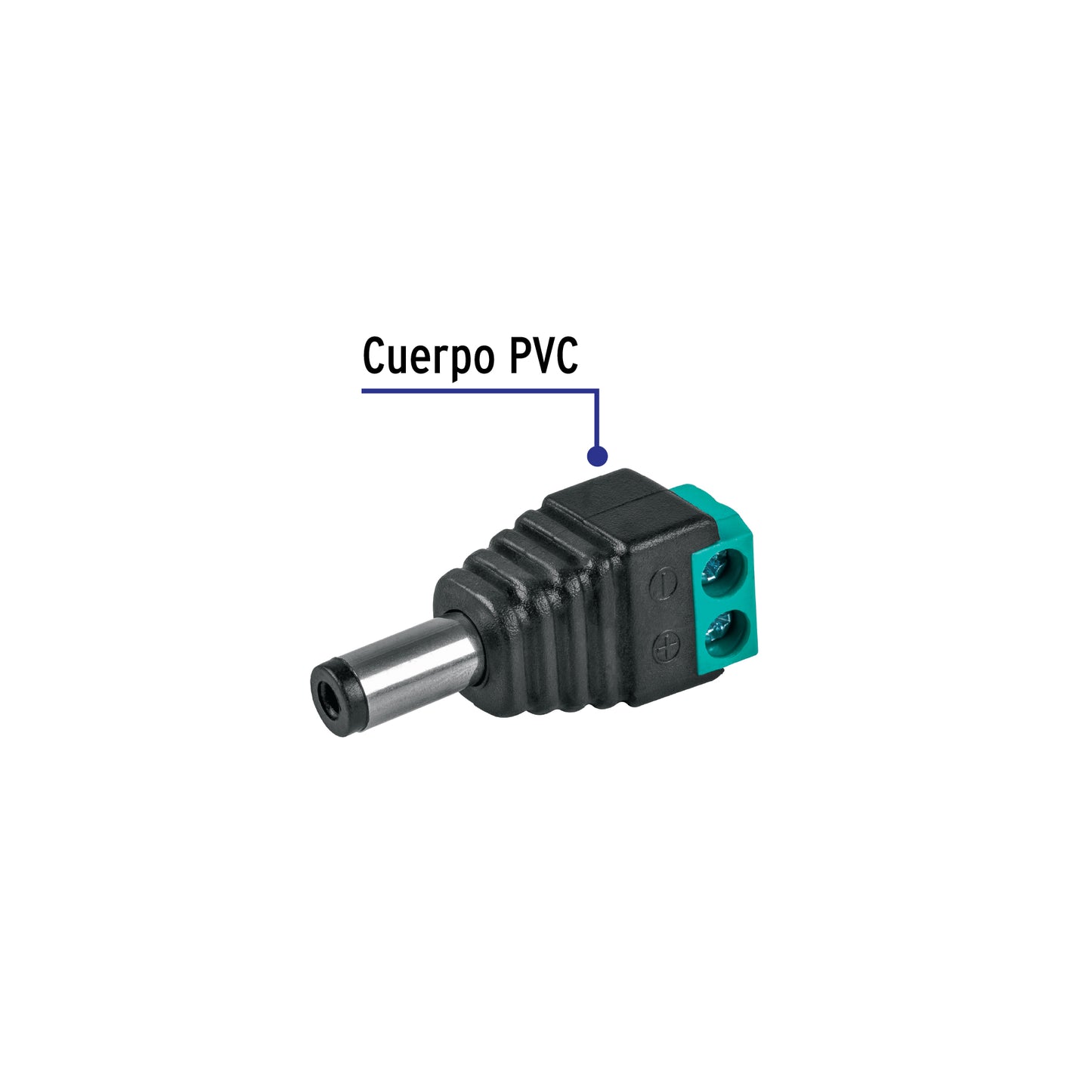Conector de energía para CCTV tipo macho, Volteck | CTV-1M | 49794