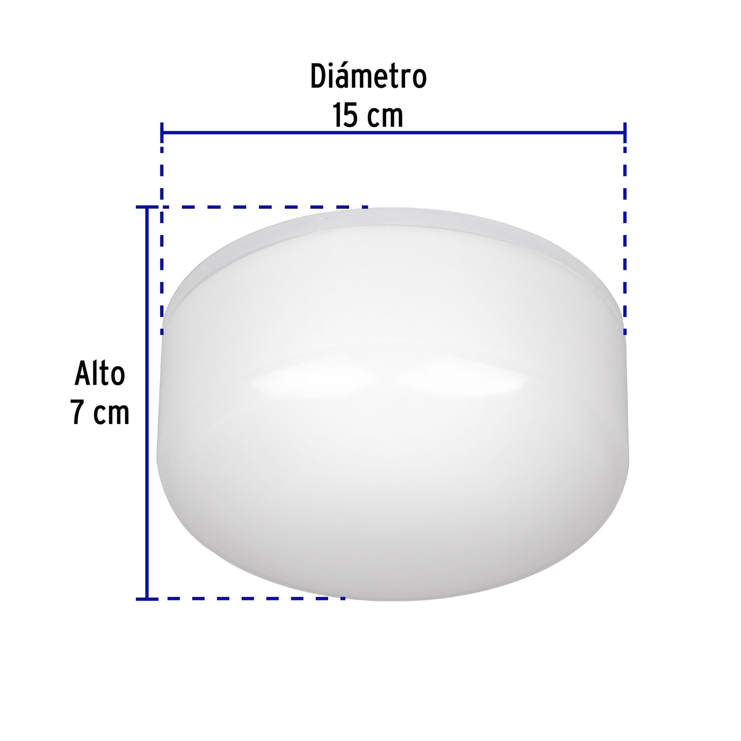 Luminario LED plafón 15W 6500K, con base E26, VOLTECK | PLA-800L | 49804
