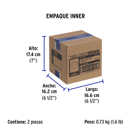 Luminario LED plafón 15W 6500K, con base E26, VOLTECK | PLA-800L | 49804