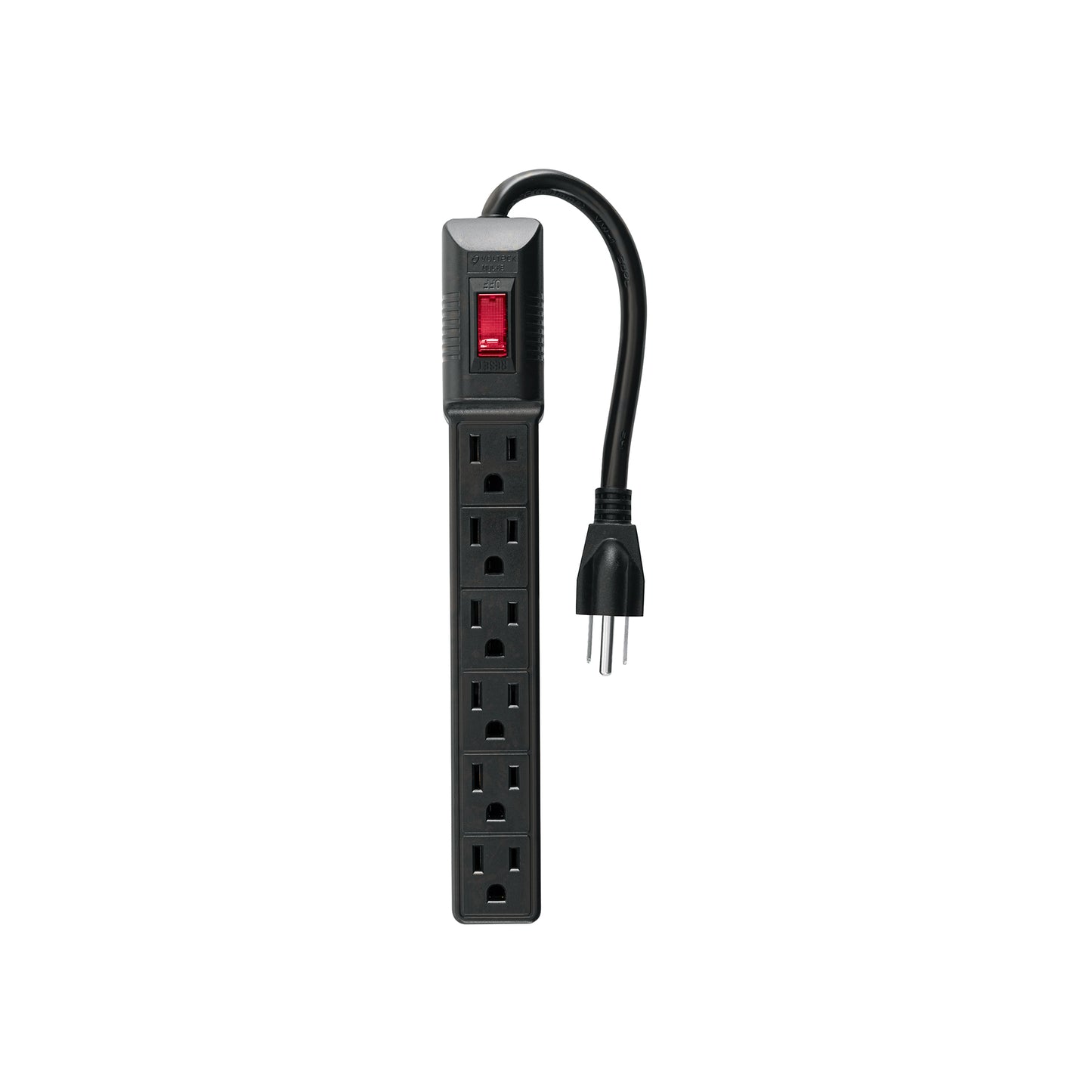 Multicontacto 16 AWG doméstico económico 6 entradas, negro | MUL-6EN | 49860